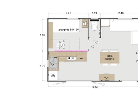 MOBILHOME 5 personnes - Confort 2 chambres