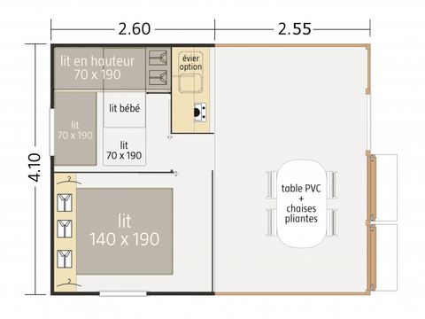 Tente en toile et en bois 5 personnes - Tithome 4/5 pers.