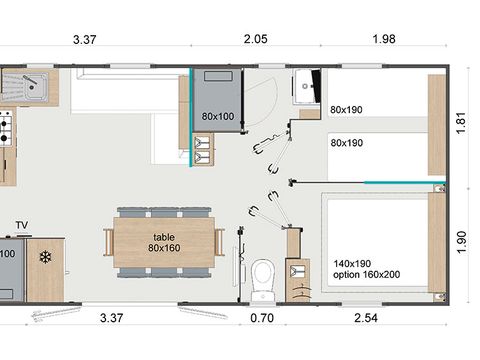 Mobilhome 10 personnes - Mobilhome 10 places avec 2 SDB 2 WC