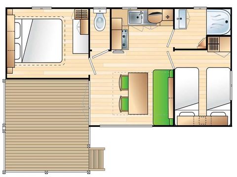 Mobilhome 5 personnes - 5 pers. - Entrée de gamme - 2 chambres,DIMANCHE