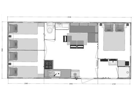 MOBILHOME 6 personnes - CONFORT TRIO