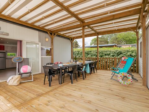 Hébergement pour groupe 12 personnes - Mobilhome Tribu 5Ch Premium - 3SDB + TV +LV 10/12 pers. 