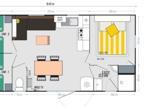 MOBILHOME 6 personnes - Mobile-home résidentiel 3 chambres