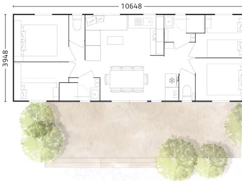 MOBILHOME 8 personnes - NIRVANA 5 Pièces 8 Personnes + TV