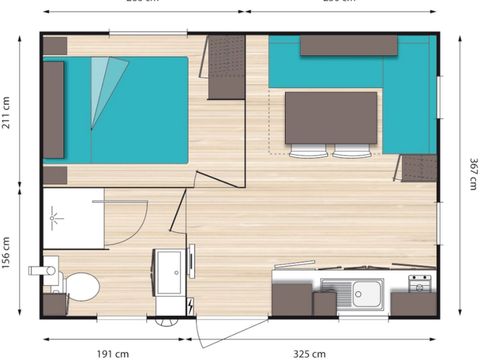 MOBILHOME 4 personnes - LAVANDE