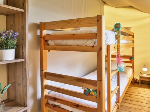Tente en toile et en bois 4 personnes - Ecolodge Sahari XL 3 Pièces 4 Personnes