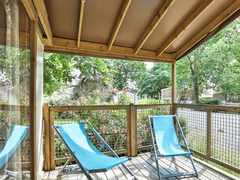 Tente en toile et en bois 4 personnes - Ecolodge Sahari XL 3 Pièces 4 Personnes