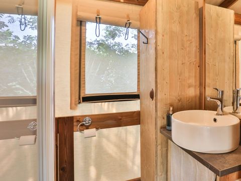 Tente en toile et en bois 5 personnes - Ecolodge Cotton 3 Pièces 5 Personnes