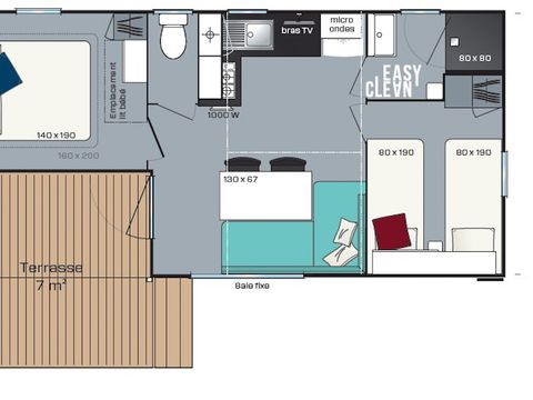 MOBILHOME 4 personnes - Home Plaisir 2ch (gamme Primo)