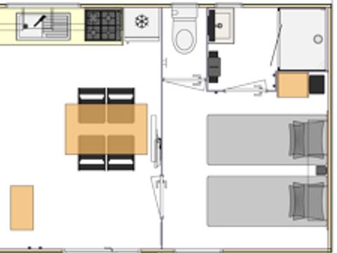 MOBILHOME 4 personnes - Home Zen Spa 2ch 2sdb (gamme Privilège)