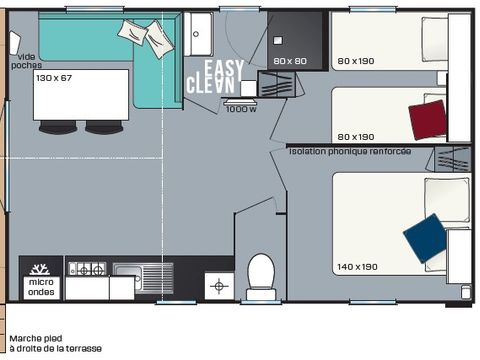 MOBILHOME 4 personnes - Home Amour Blanc 2ch (gamme Classic)