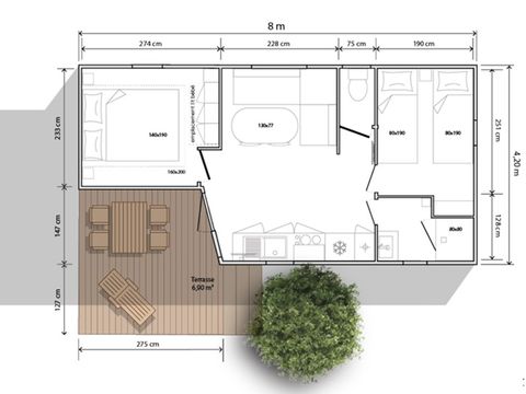MOBILHOME 4 personnes - BAJAMAR