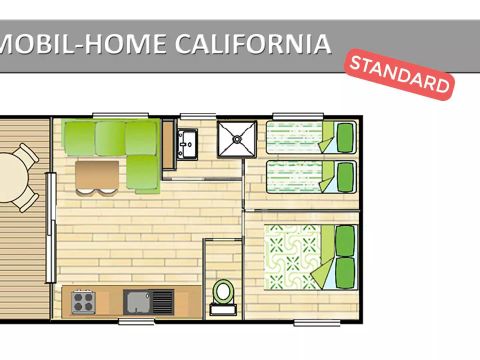 MOBILHOME 4 personnes - California 3 Pièces 4 Personnes Climatisé + TV