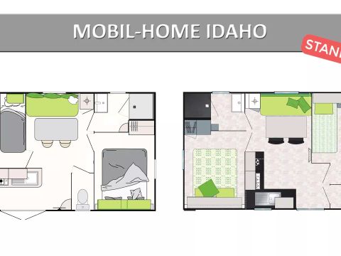 MOBILHOME 4 personnes - Idaho Standard 3 Pièces 4 Personnes Climatisé + TV