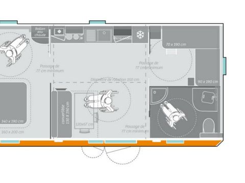 MOBILHOME 4 personnes - PMR 2 Chambres 4 Personnes Or  MOBILHOME 4 personnes - PMR 2 Chambres 4 Personnes Or