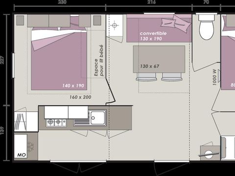 MOBILHOME 4 personnes - Riviera Confort  + Terrasse couverte