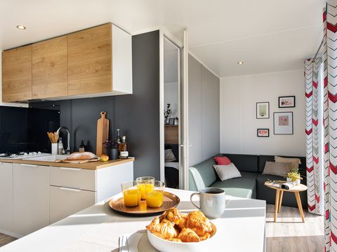 Mobilhome 6 personnes - Mobil-home Premium 32m² 3 chambres + Terrasse + TV + lave vaisselle