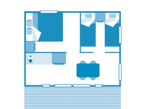 TENTE TOILE ET BOIS 4 personnes - Lodge 4p 2ch **