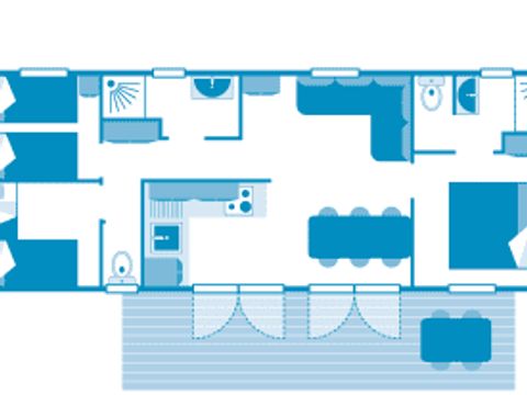 MOBILHOME 6 personnes - Cottage 6p 3ch 2SdB ****