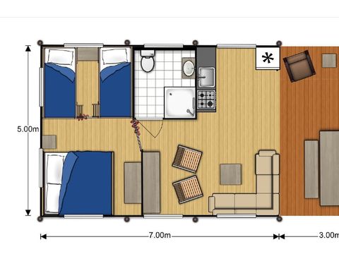TENTE TOILE ET BOIS 6 personnes - Nomade