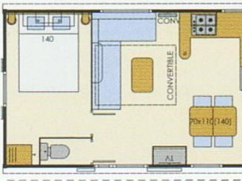 MOBILHOME 4 personnes - Convivial - 31m² - 2 chambres (pour 4 adultes et 1 enfant -12 ans)