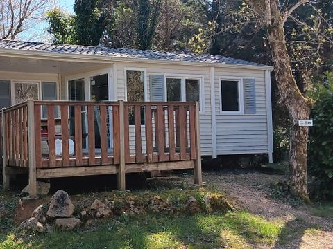 MOBILHOME 6 personnes - Résidence Mobile confort Noyers avec terrasse bois semi-couverte 18 m² + TV-TNT