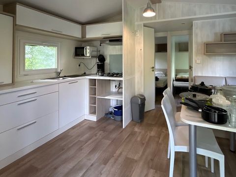 MOBILHOME 6 personnes - Résidence mobile Noyers avec terrasse bois semi-couverte 5/6 pers + TV-TNT + CLIM