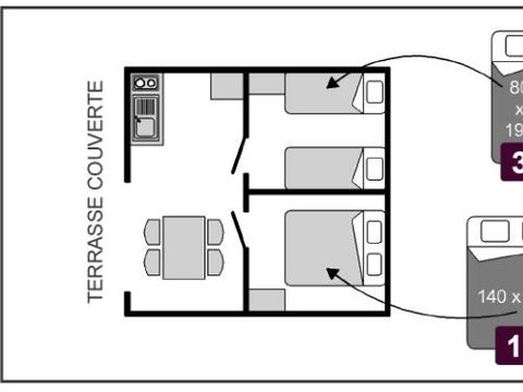 Tente en toile et en bois 5 personnes - Eco-lodge Sahari (sans sanitaires)