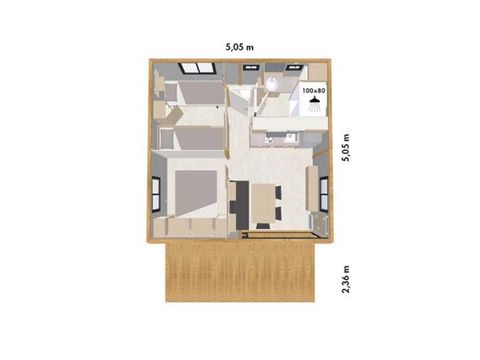MOBILHOME 5 personnes - Mobil-Home Olivier 5 pers. 2 ch.