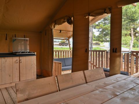 Tente en toile et en bois 5 personnes - Safari Ciboulette