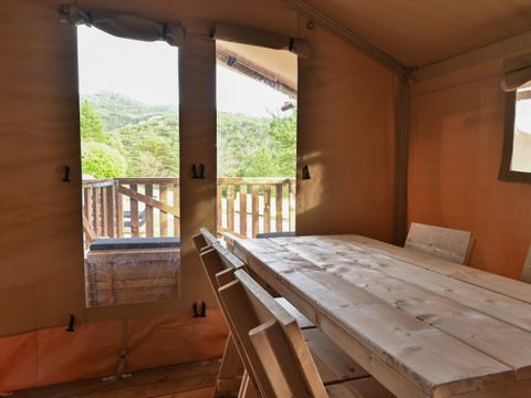 Tente en toile et en bois 5 personnes - Safari Ciboulette