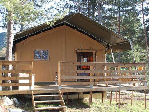 Tente en toile et en bois 5 personnes - Safari Laurier