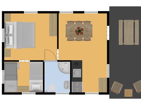 Tente en toile et en bois 5 personnes - Safari Laurier