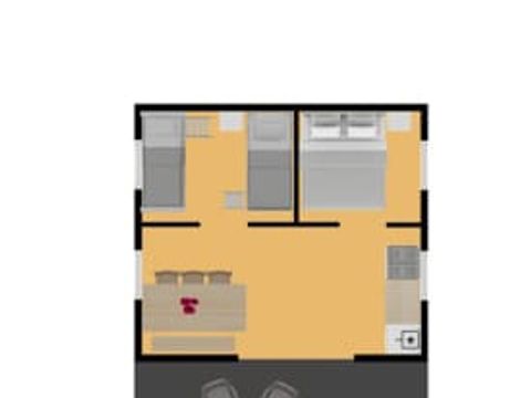 Tente en toile et en bois 6 personnes - Tente glamping Tournesol