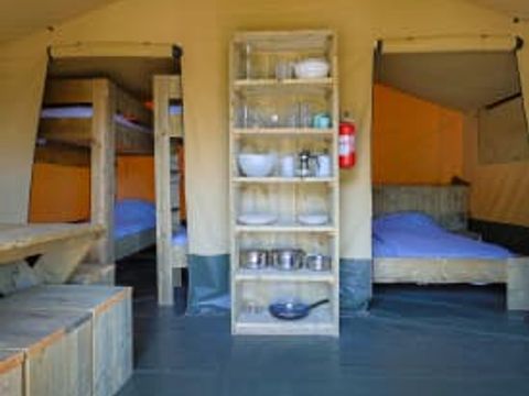 Tente en toile et en bois 6 personnes - Tente glamping Tournesol