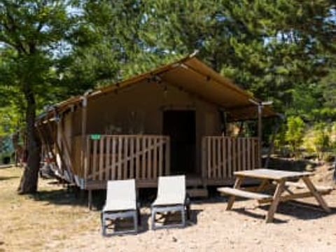 Tente en toile et en bois 5 personnes - Safari Ciboulette