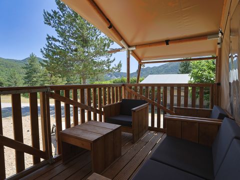 Tente en toile et en bois 5 personnes - Safari Ciboulette