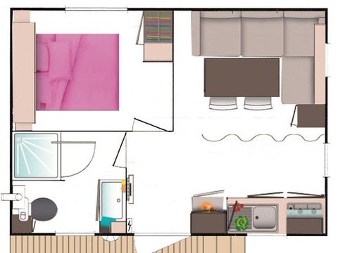Mobilhome 2 personnes - Mobil-home 'Ciel' 21m²