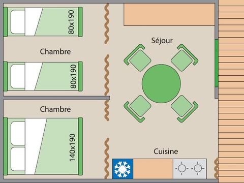 TENTE TOILE ET BOIS 4 personnes - Lodge Amazone (sans sanitaire)
