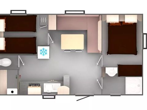 MOBILHOME 6 personnes - 3 Pièces 4/6 Personnes + TV