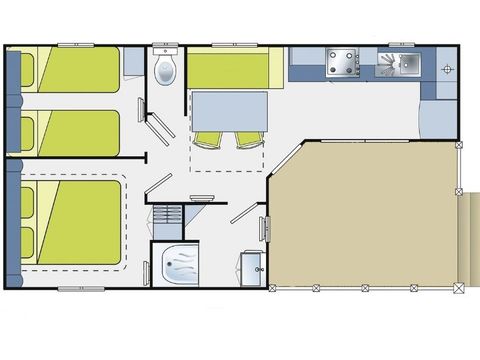 MOBILHOME 6 personnes - Evasion 6 personnes 2 chambres 28m²