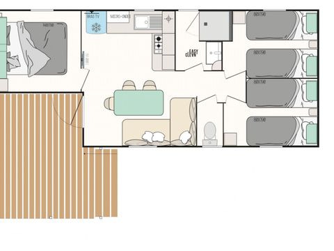 MOBILHOME 6 personnes -  Loisir+ 6 personnes 3 chambres 30m²
