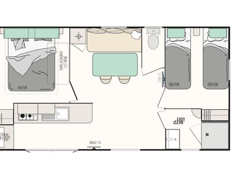 MOBILHOME 7 personnes - Mobil-home Evasion 7 personnes 2 chambres 28m²