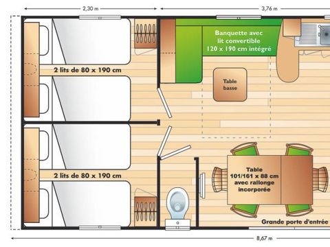 MOBILHOME 6 personnes - Baltique 3 chambres