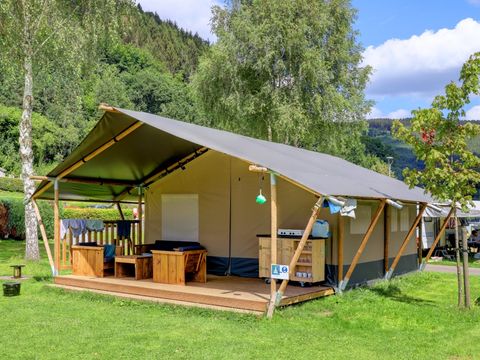 Tente en toile et en bois 4 personnes - Tentes safari sans installations sanitaires 4 personnes