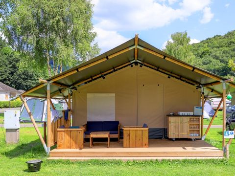 Tente en toile et en bois 4 personnes - Tentes safari sans installations sanitaires 4 personnes