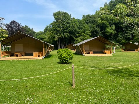 Tente en toile et en bois 4 personnes - Tentes safari sans installations sanitaires 4 personnes