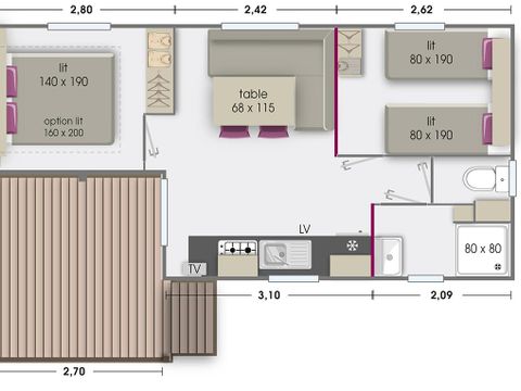 MOBILHOME 4 personnes - SEQUANA