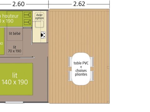 BUNGALOW 4 personnes - TITHOME sans sanitaires