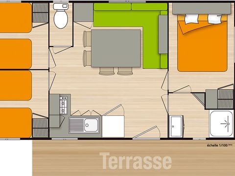 MOBILHOME 6 personnes - Eco 3 Chambres 7p